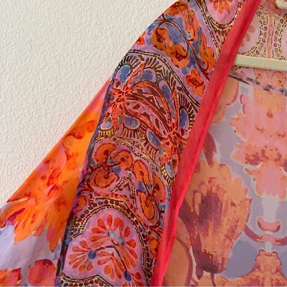 NWT Anthropologie Elizabeth Gillett Lorelei Floral Kimono Wrap One Size OS - Picture 6 of 16